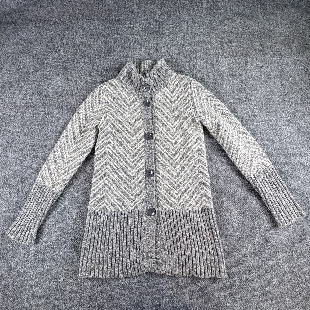 Maryline Cardigan Women S Gray Chevron Knit Boho‎ Cottage Fairy Y2K Hygge Italy